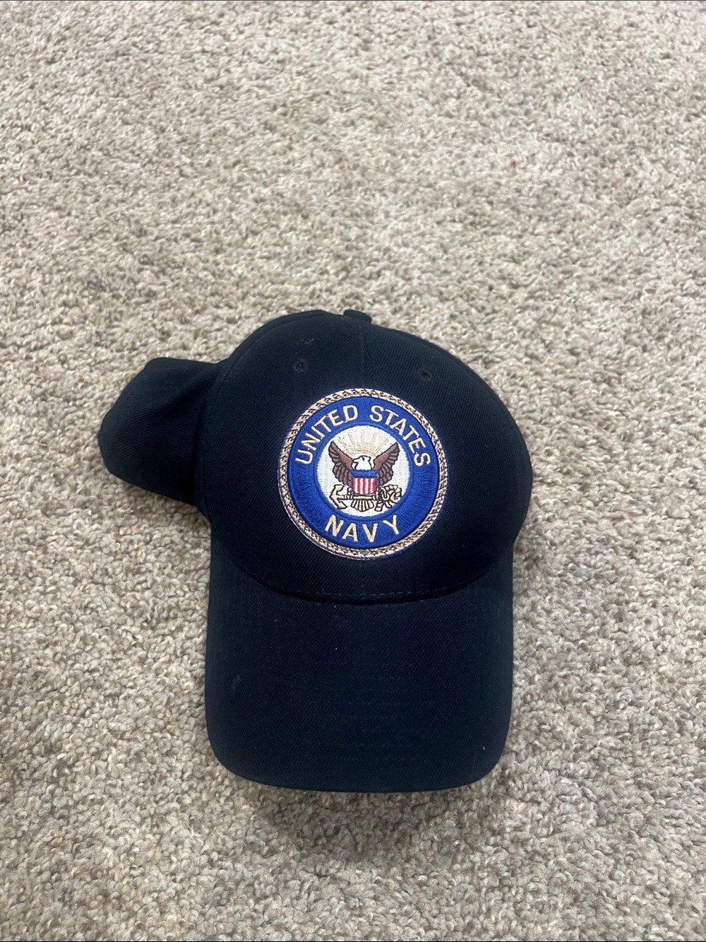 United States Navy Embroidered Baseball Cap - Black